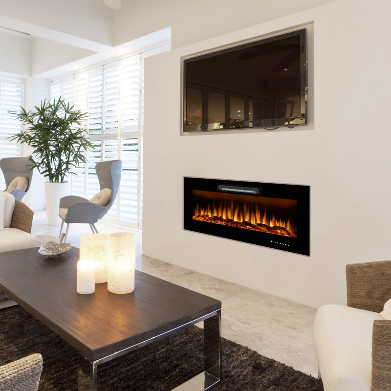 Symple Stuff Paynesville Recessed & Wall Mounted Electric Fireplace
